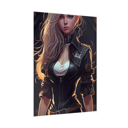 Blonde Female Police Officer: Calm Professional in Hotel Lobby - Poster