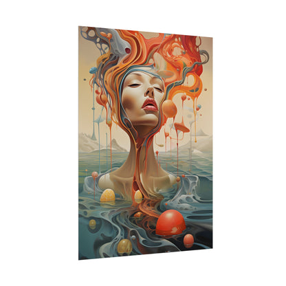 Surreal Dreamscape: Vibrant Psychedelic Colors - Poster
