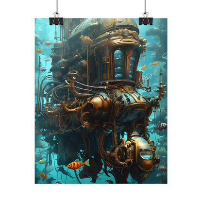 Steampunk Oceanic Adventure: A Crew's Journey Through Time - Poster