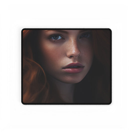 Redhead Model: Sophisticated Portrait Art - Desk Mat