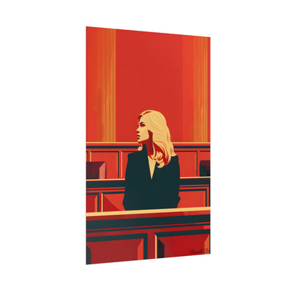 Elegant Woman in White: Modern Art Portrait - Poster