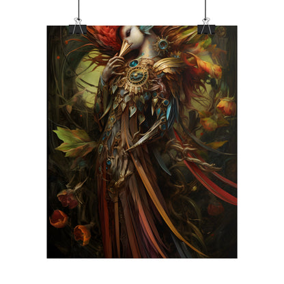 Grand Statue of a Majestic Bird in Serene Setting - Poster