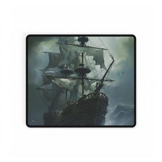 Surreal Pirate Ghost Ship Sailing Ocean - Desk Mat