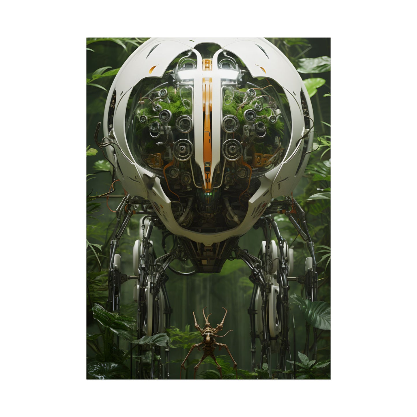 Robotic Wildlife Sanctuary: AI-Operated Nature Reserve Digital Art - Poster
