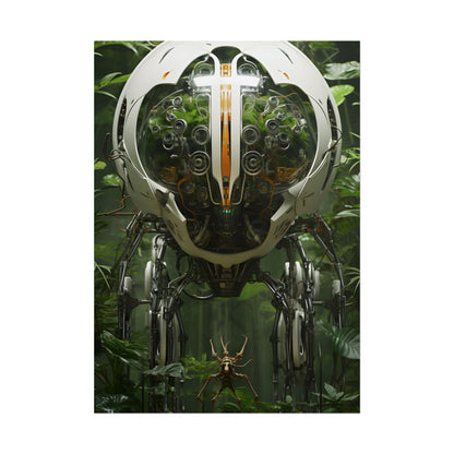 Robotic Wildlife Sanctuary: AI-Operated Nature Reserve Digital Art - Poster