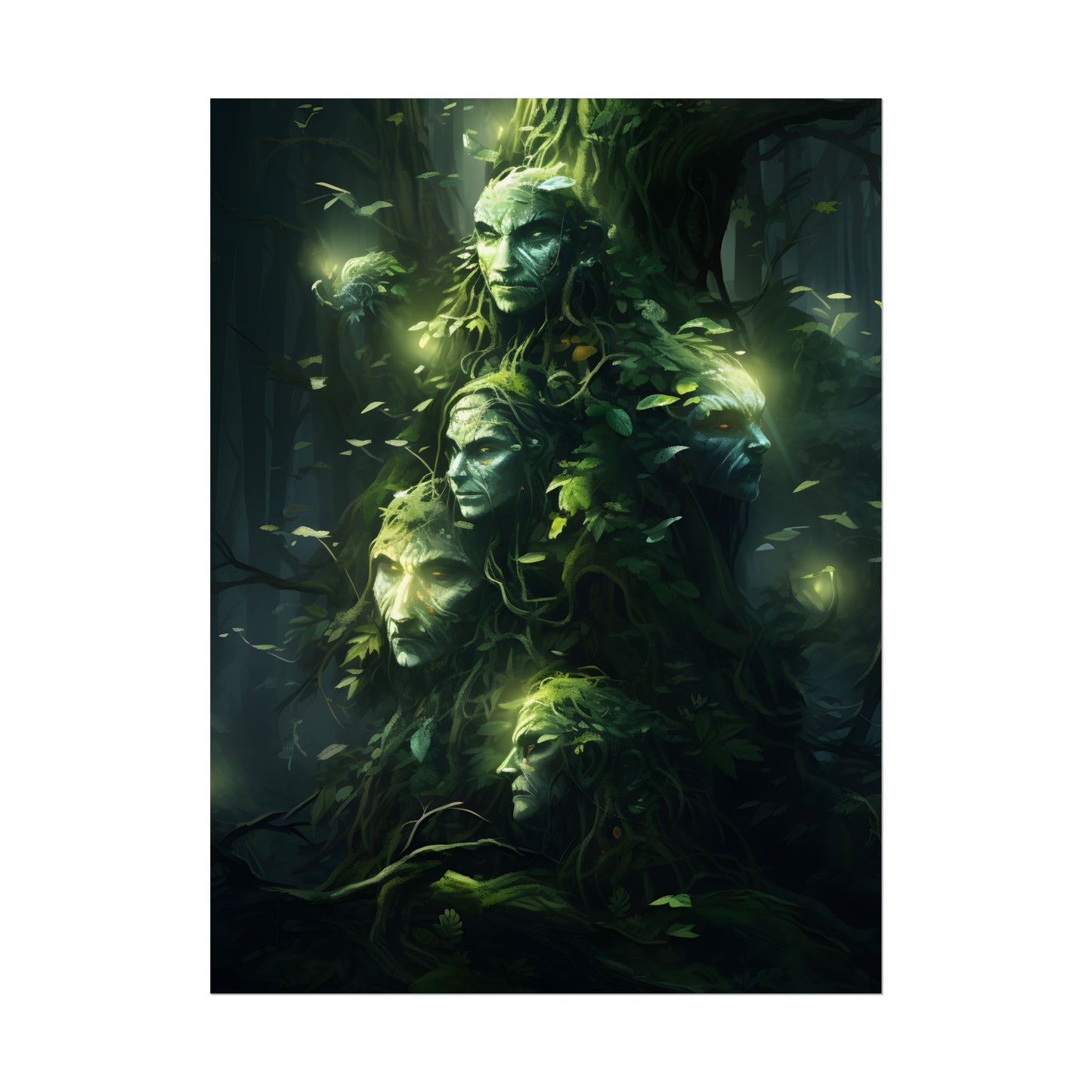 Mystical Morning Guardians: Ancient Forest Spirits - Poster