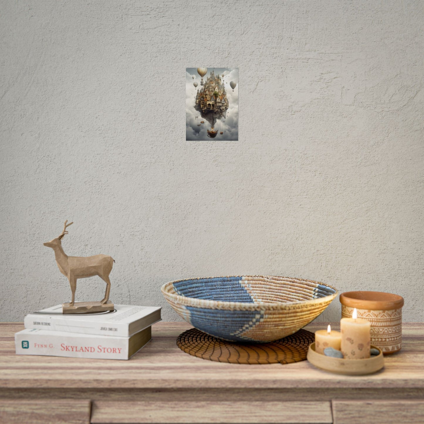 Casual Portrait: Soft Lighting and Light Blue Background - Poster