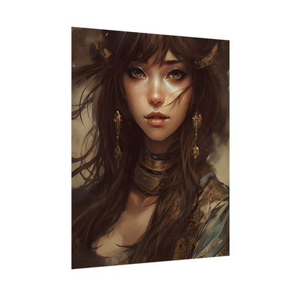 Enchanting Brunette Portrait: Gentle Beauty - Poster