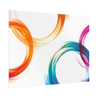 Swirling Abstract Colors: Vibrant Digital Artwork - Poster