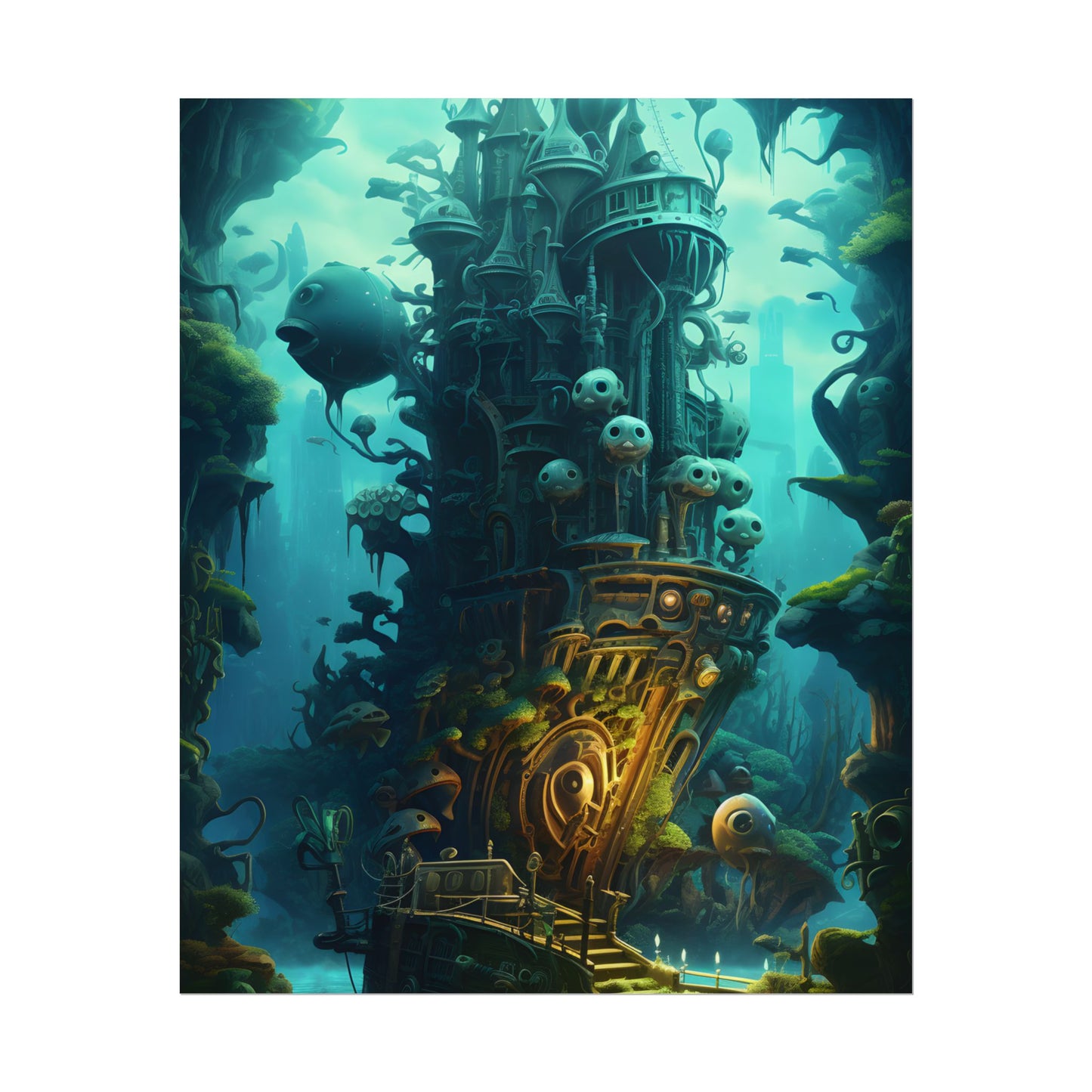 Steampunk Undersea Odyssey: Captain Nemo's Mechanical Voyage - Poster