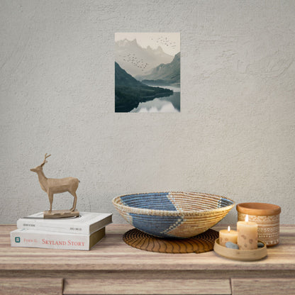 Serene Mountain Lake: A Peaceful Nature Artwork - Poster