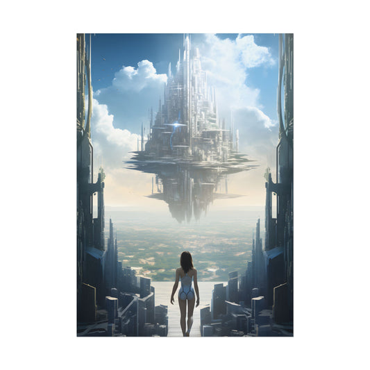 Urgent Gathering in Dystopian Landscape: A Vision of Perfection - Poster