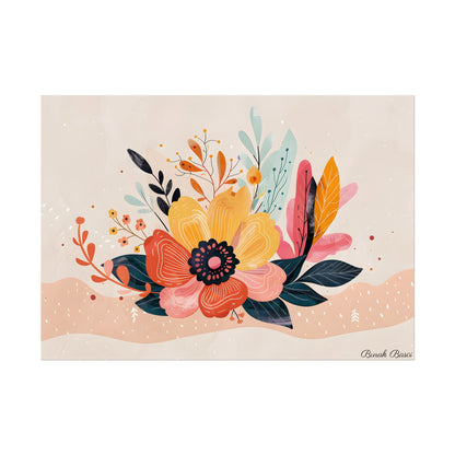 Blooming Growth: Vibrant Flower Artwork - Poster