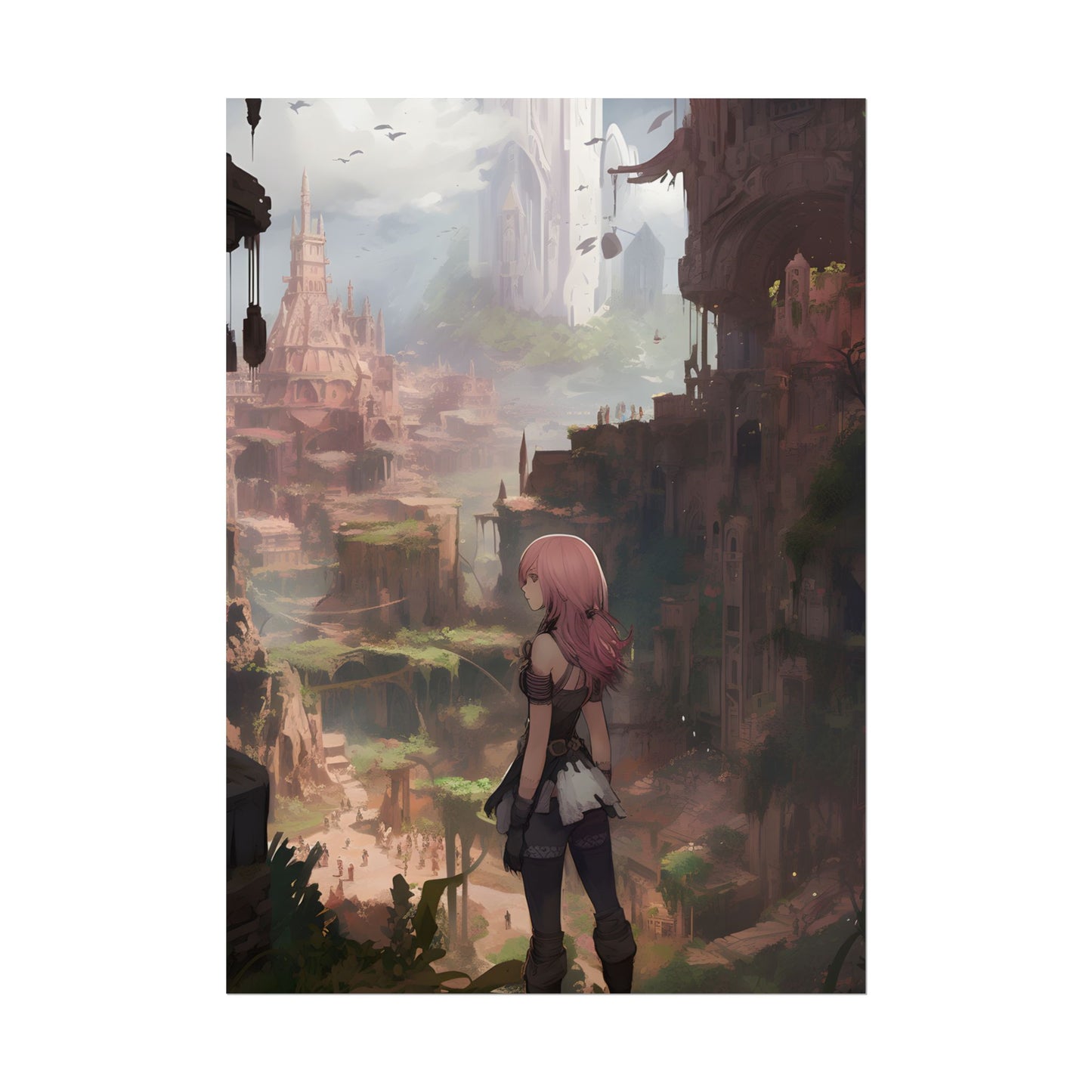 Birds in Flight: Anime-Style Avian Art - Poster