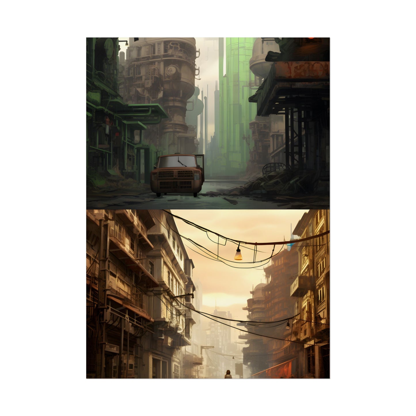 Steampunk Post-Apocalypse: Ruins of a Thriving City - Poster