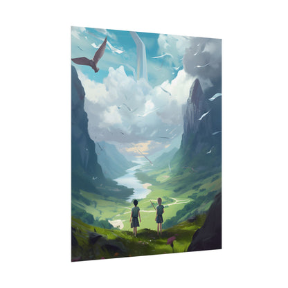 Tranquil Meadow Figures: Realistic Painting of People - Poster