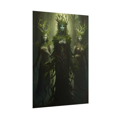 Mystical Forest Guardians: Ancient Tree Spirits Digital Art - Poster