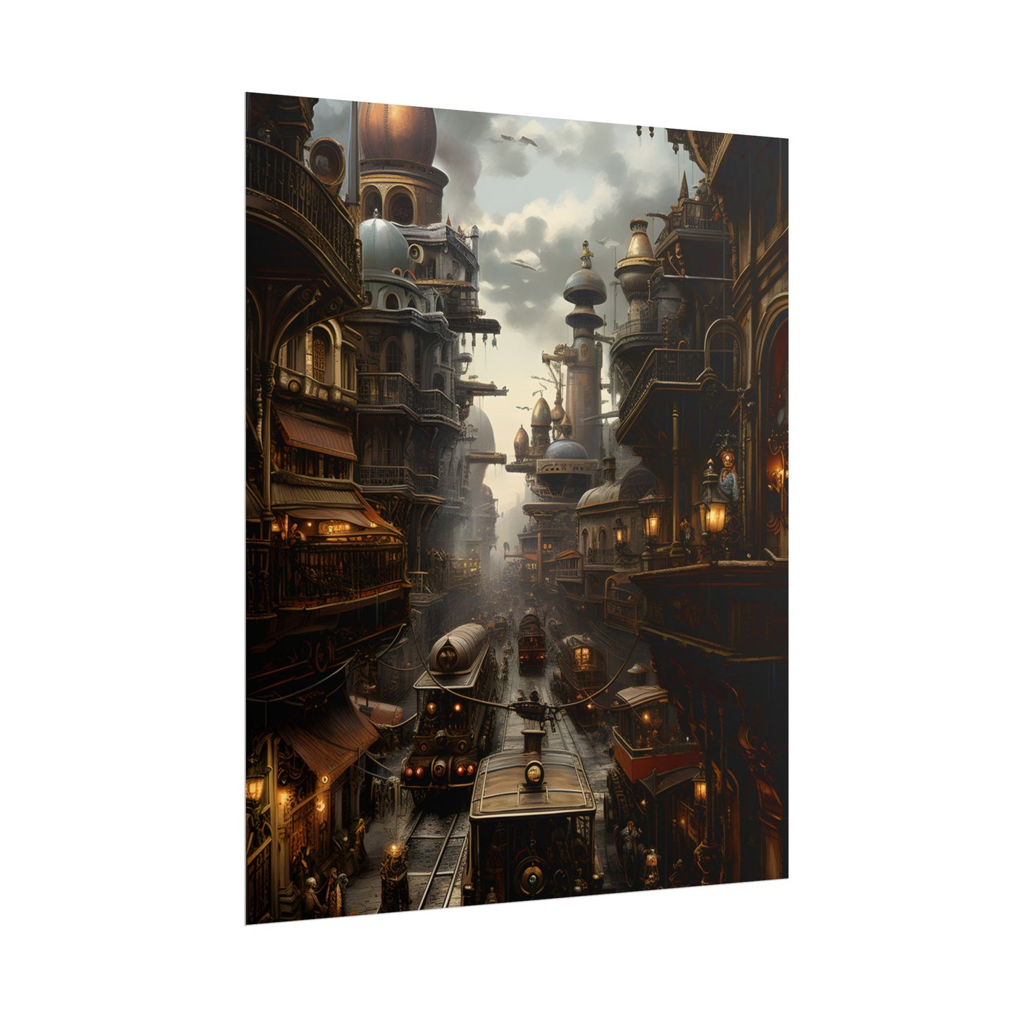 Steampunk Cityscape: Industrial Marvel Artwork - Poster
