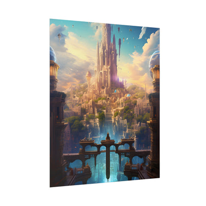 Floating Columbia: Breathtaking Serene Cityscape Artwork - Poster