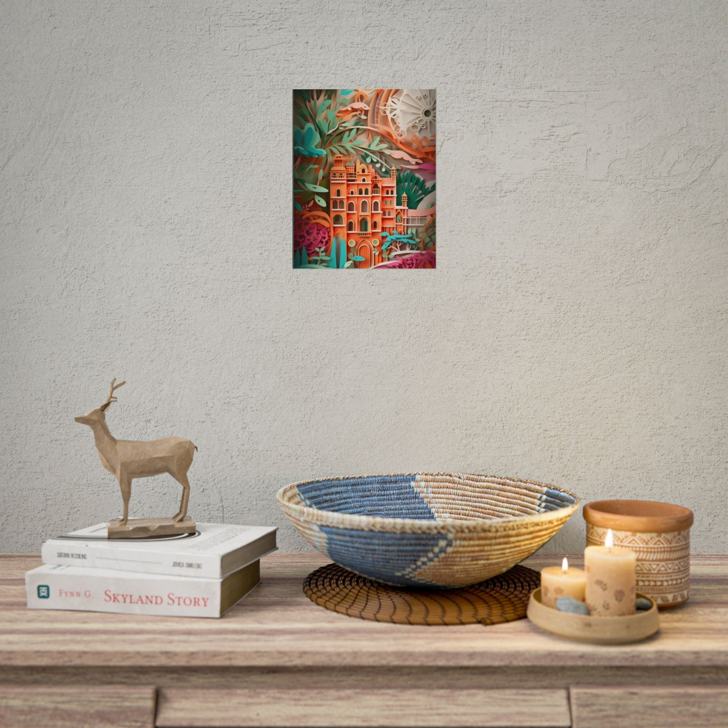 European Paper Quilled Landscape: Artistic Craftsmanship - Poster