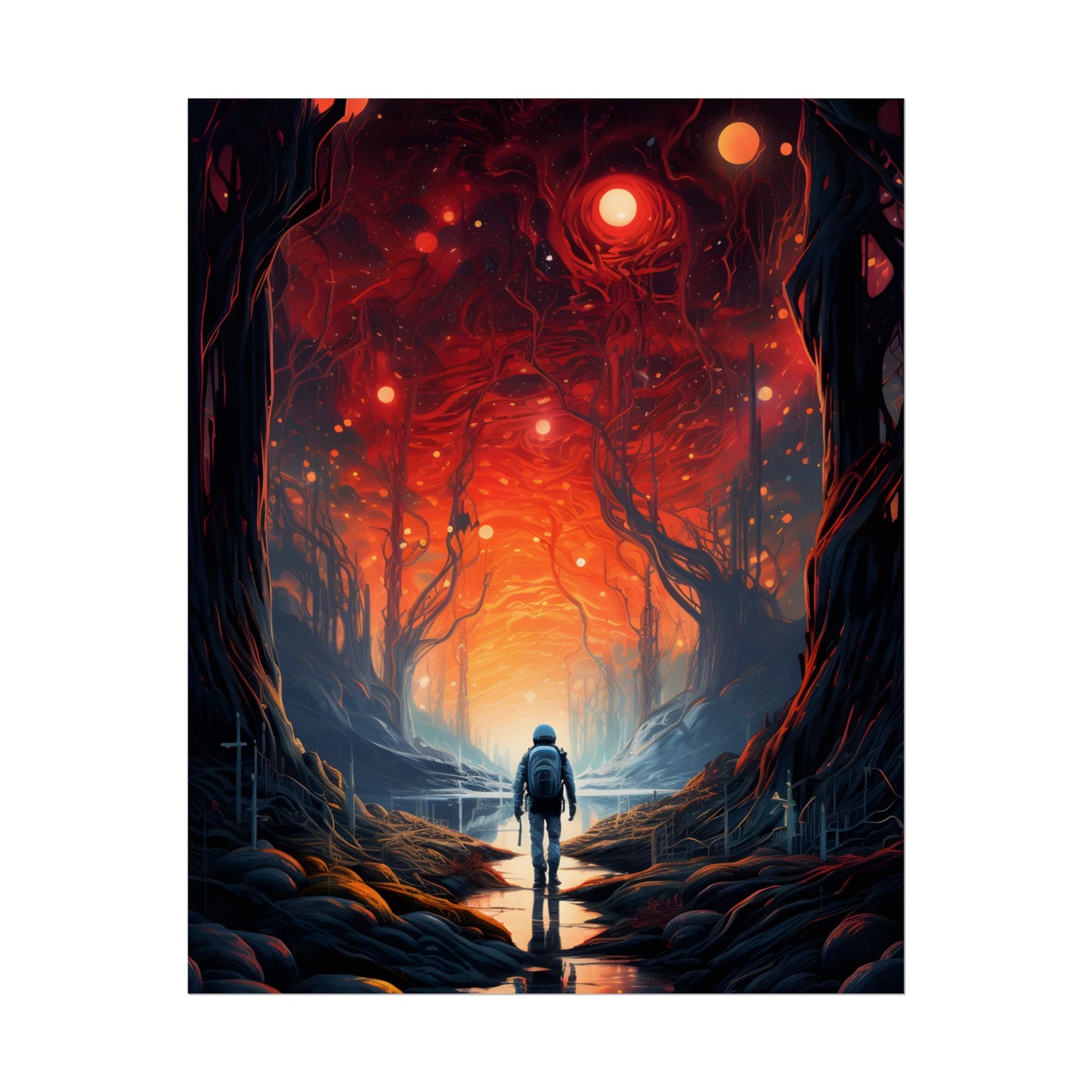 Futuristic Wilderness Explorer: Sci-Fi Adventure Digital Art - Poster