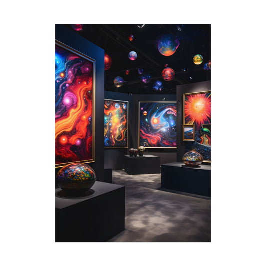 Vibrant Celestial Art Gallery: Wide Angle Perspective - Poster