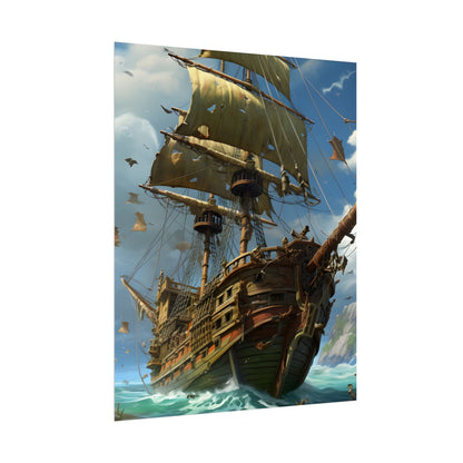Swashbuckling Time-Traveling Pirate Crew: Colorful Artwork - Poster
