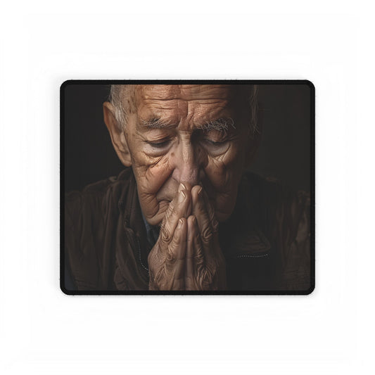 A Moment in Time: Gentle Aged Man in Formal Contemplation - Desk Mat