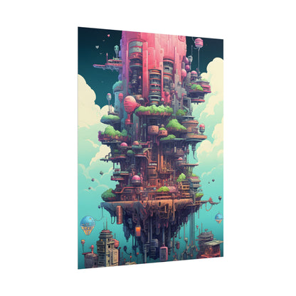 Gamified Pixelated Cyber-Pets: Colorful Digital Art - Poster