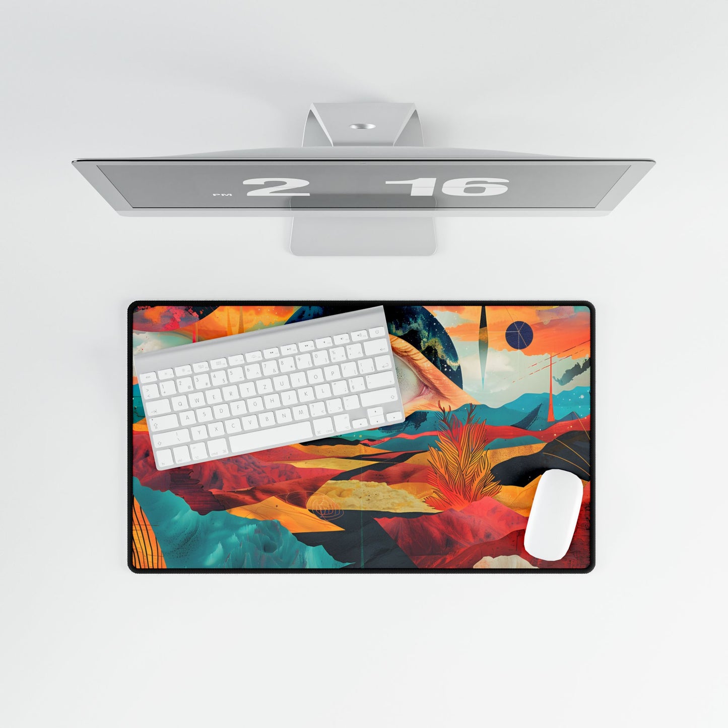 Surreal Landscape: Giant Eye in a Barren World - Desk Mat