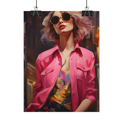 Urban Fashionista: City Chic Style Portrait - Poster