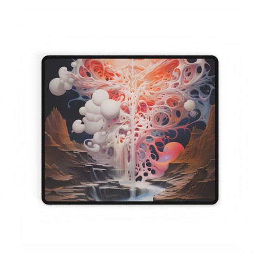 Geometric Reality Tears: Textile Artwork with 6 Portals and Rifts - Desk Mat