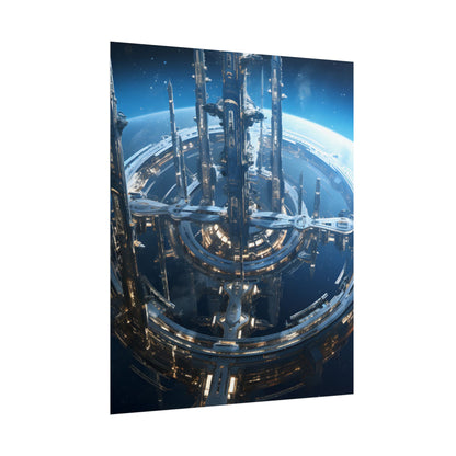Futuristic Space Station: Aetherial Hub - Poster