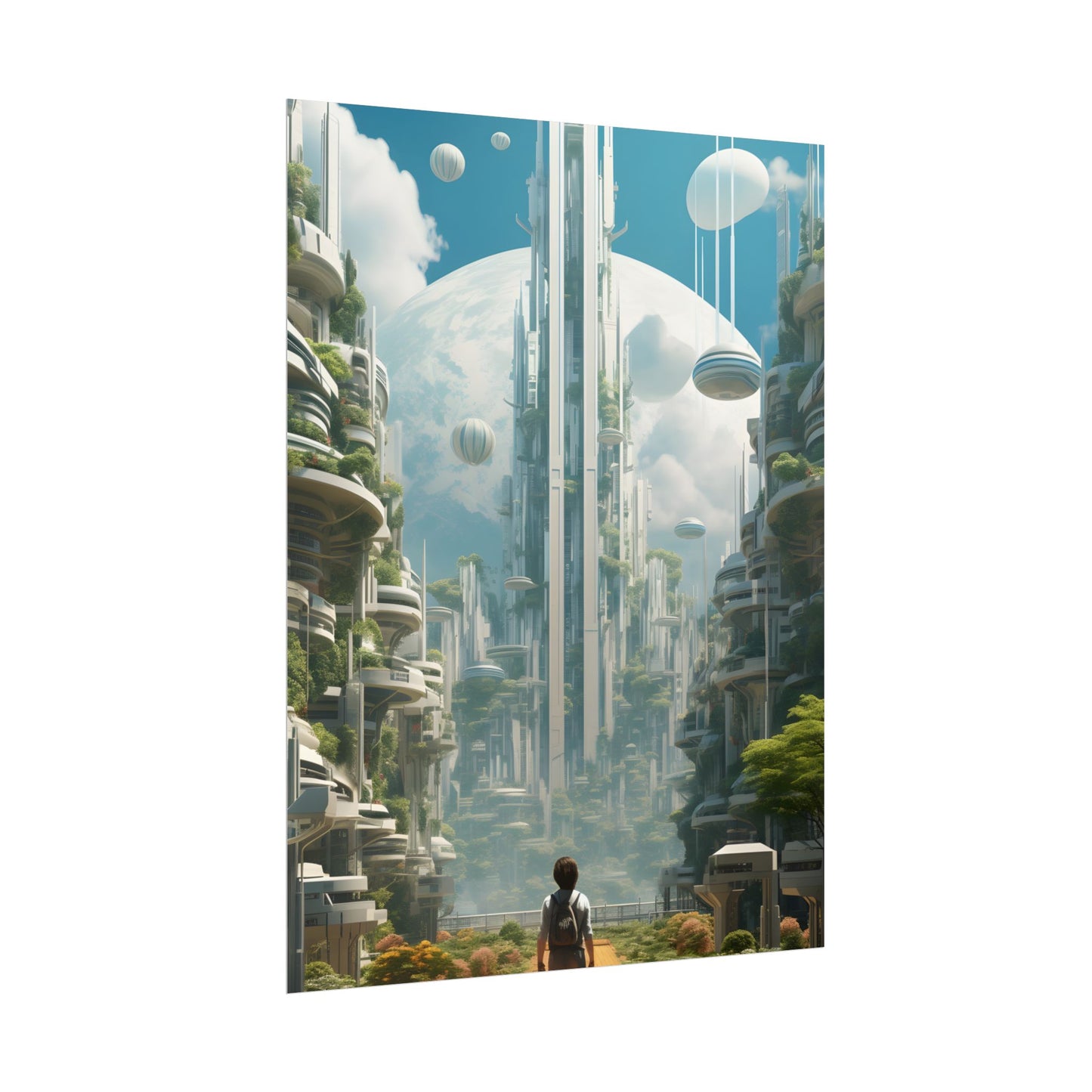 Dystopian Utopia: Futuristic Cityscape Under Oppression - Poster