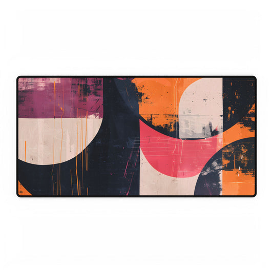 Vibrant Abstract Geometries: Colorful Artwork in Bold Shades - Desk Mat