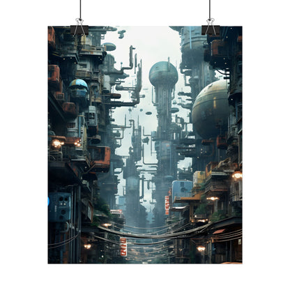 Post-Apocalyptic Ruin: Steampunk Cityscape Art - Poster