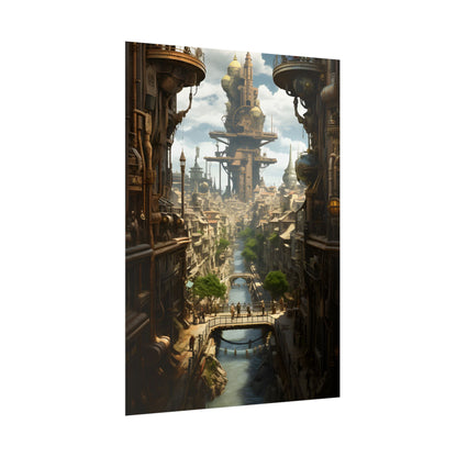 Steampunk Paris 1875: Vintage Cityscape Artwork - Poster