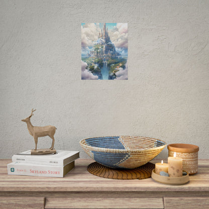 Floating City in Celestial Fantasy Realm: Whimsical Artwork - Poster