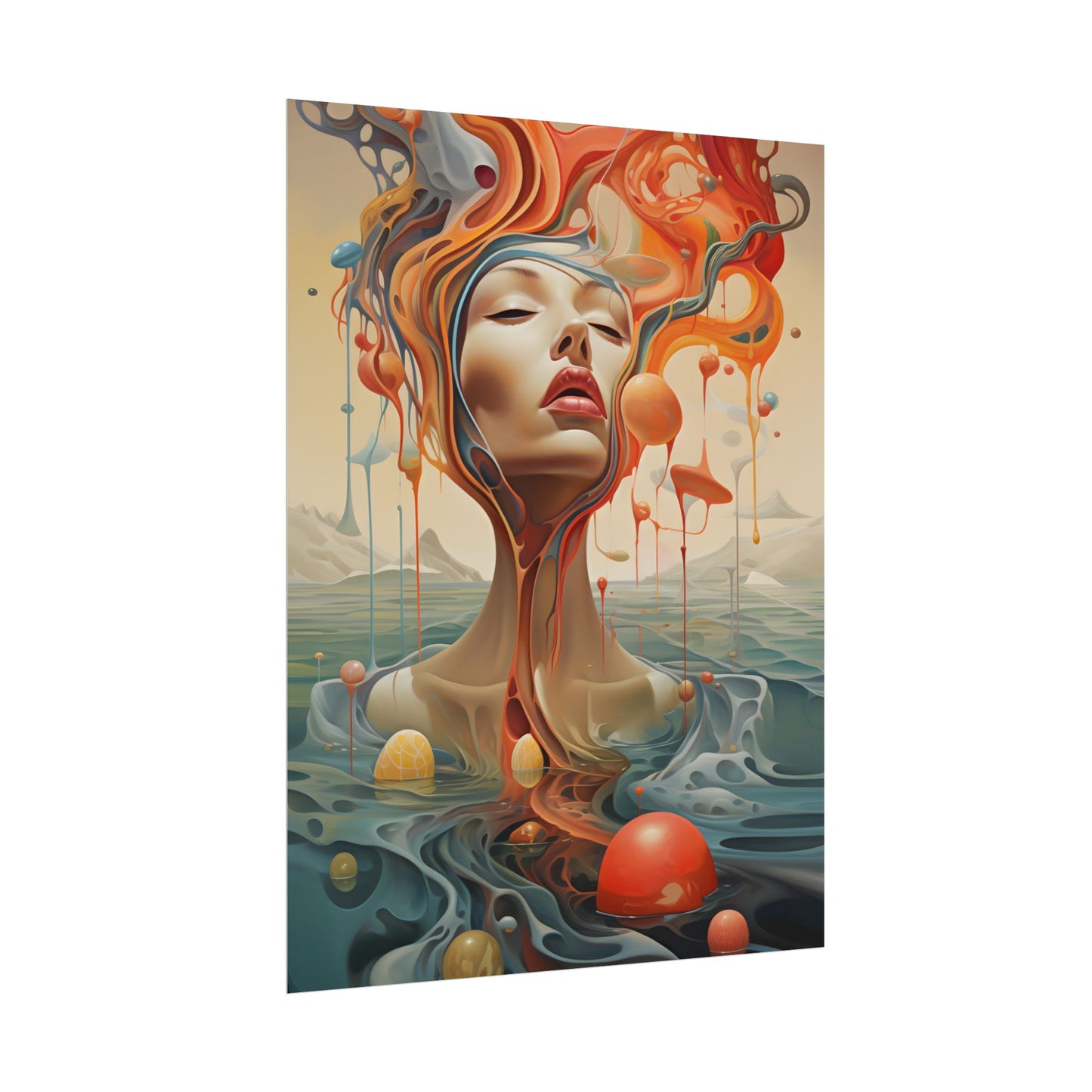 Surreal Dreamscape: Vibrant Psychedelic Colors - Poster