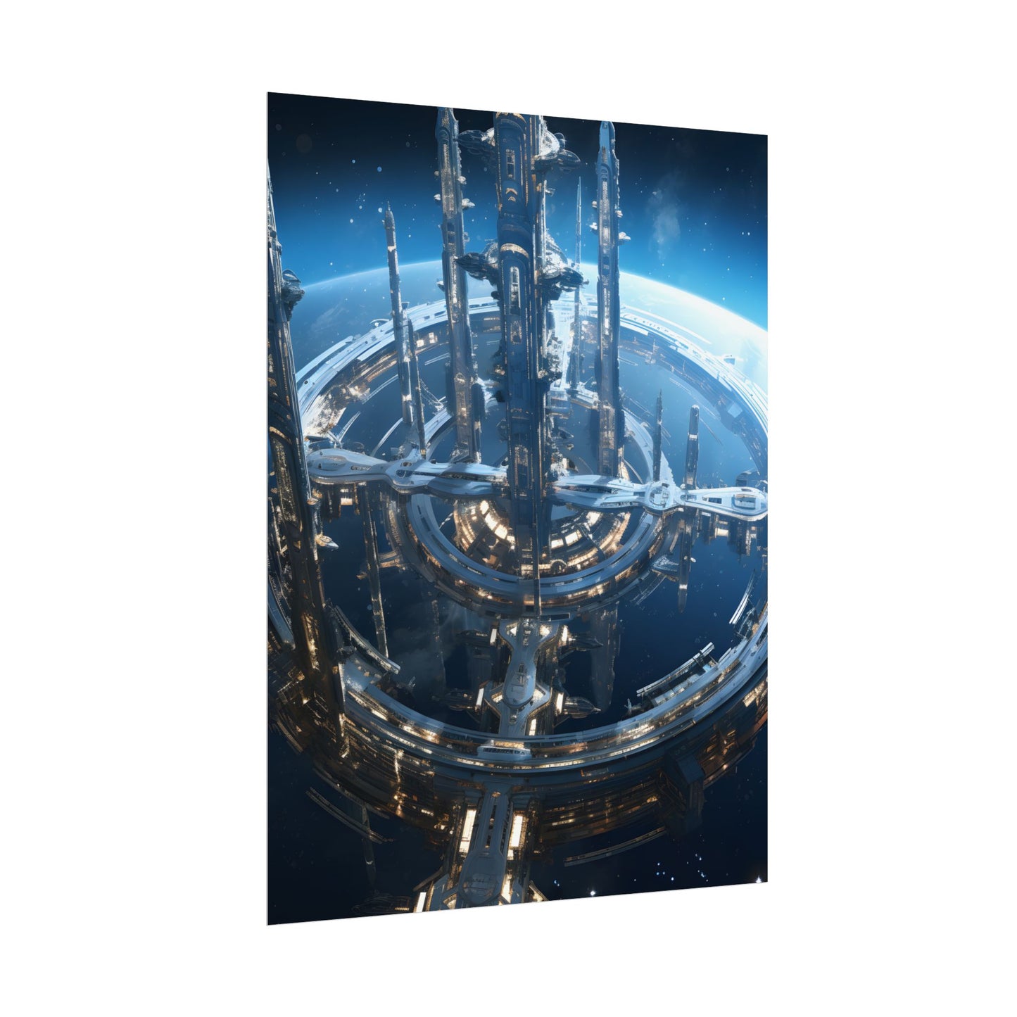Futuristic Space Station: Aetherial Hub - Poster