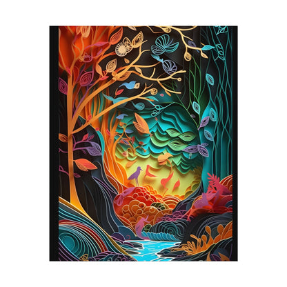 Peaceful Island Oasis: Paper Quilling Landscape Art - Poster