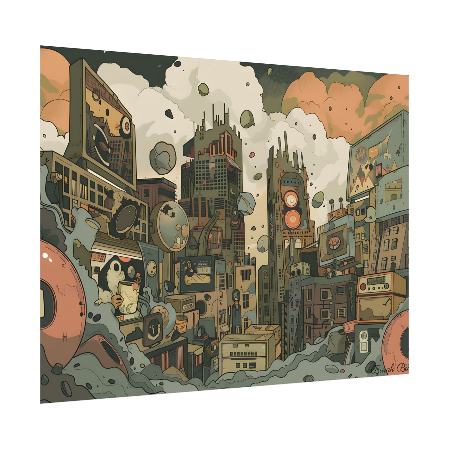 Comic Book Style Iconic Mask: Bold Lines and Dramatic Details - Poster