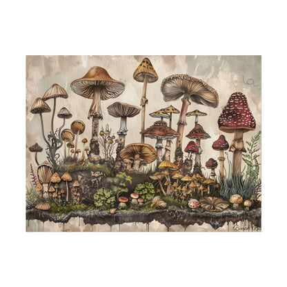 Vintage Mushroom Illustrations: A Collection of Unique Fungi - Poster