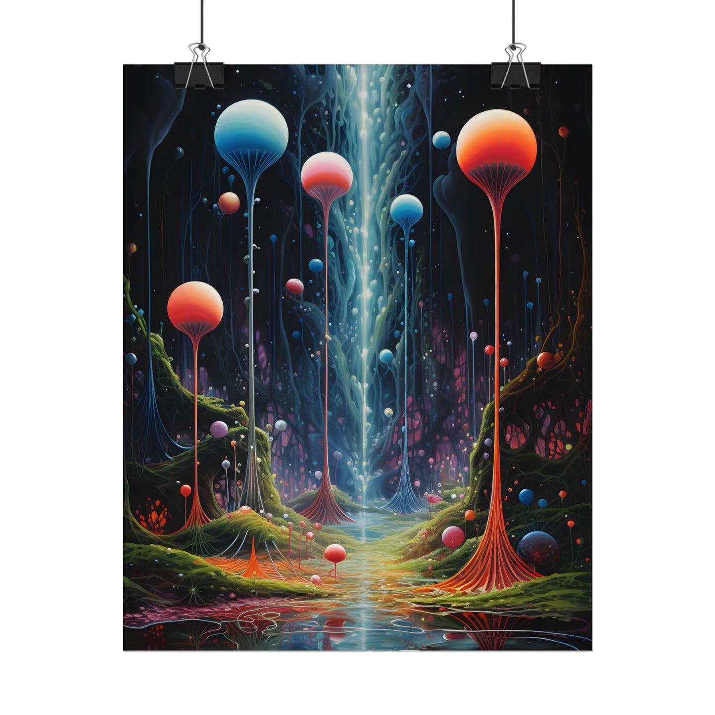 Celestial Dreams: Soft Blue Art Gallery - Poster