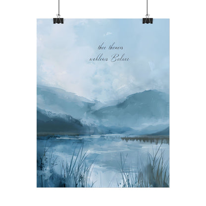 Peaceful Serenade: A Calming Landscape with Inspirational Quote - Poster