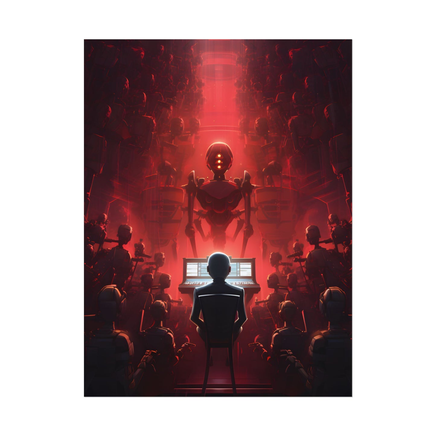 Robot Symphony: Futuristic Music Art - Poster