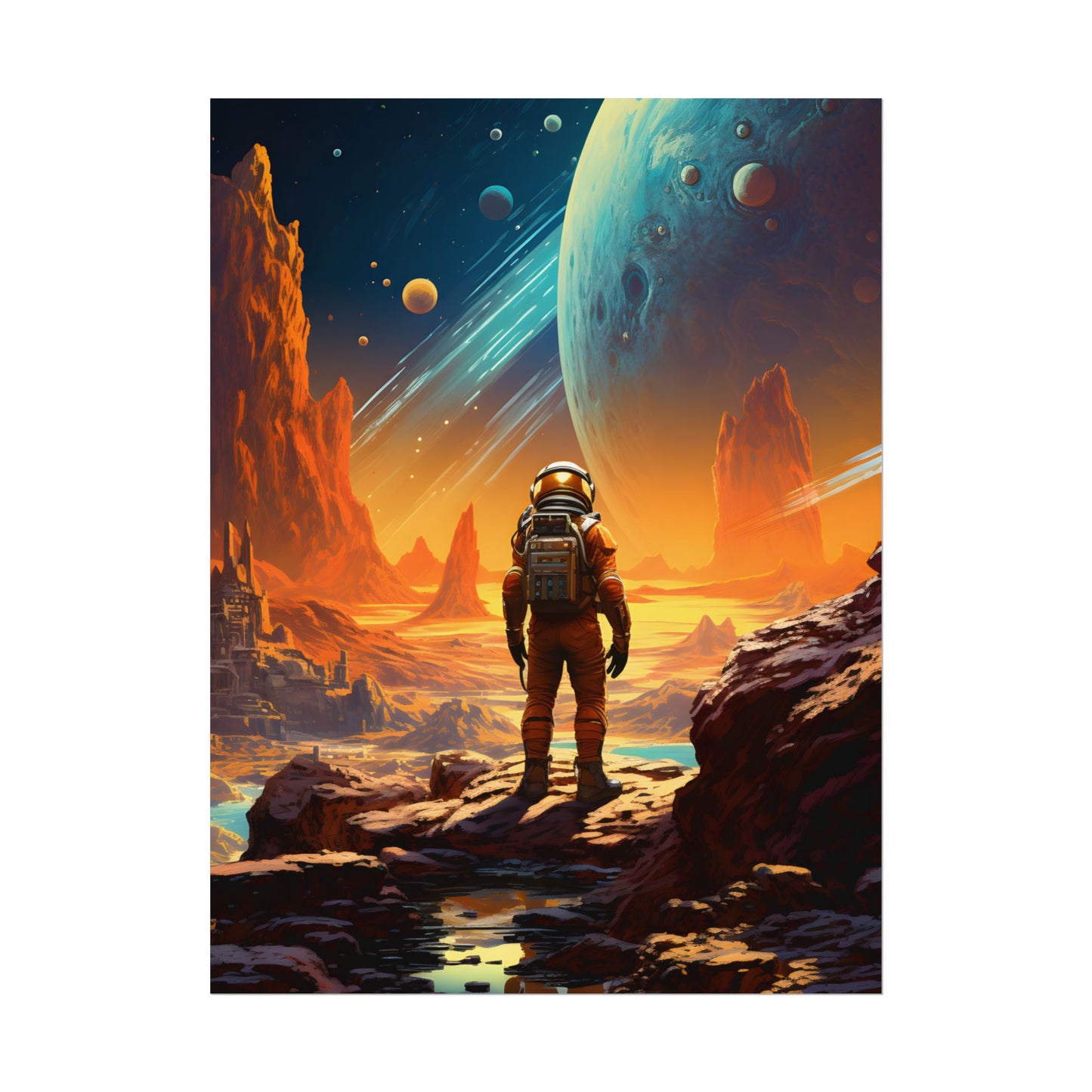 Futuristic Wilderness Explorer: Solo Journey in the Unknown - Poster