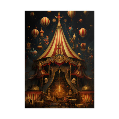 Whimsical Clockwork Circus: Fantastical Art with Vibrant Details - Poster