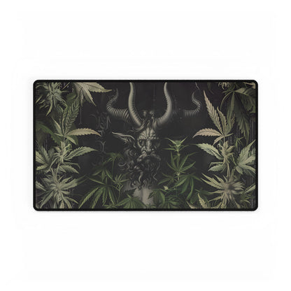 Menacing Victorian Devil: Fiery Brimstone Artwork - Desk Mat