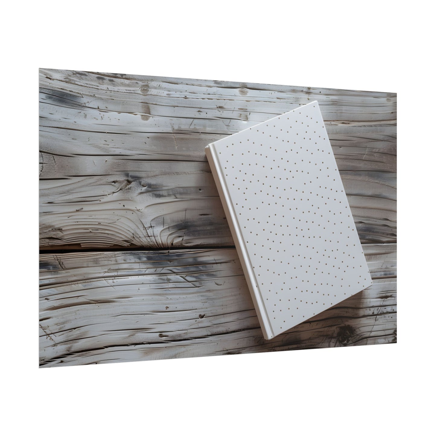Minimalist Notebook with Embossed Dot Pattern: Unique Stationery Art - Poster